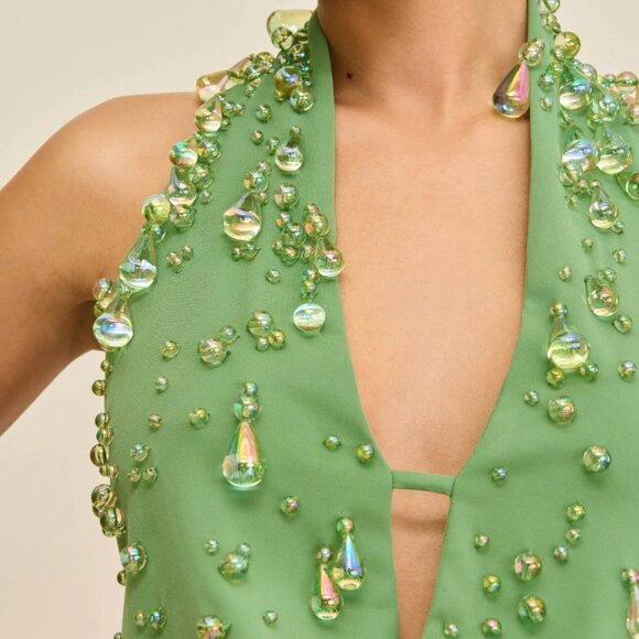 Cult Gaia Issey Dress in Green Calla Lilly - Picture 2 of 10